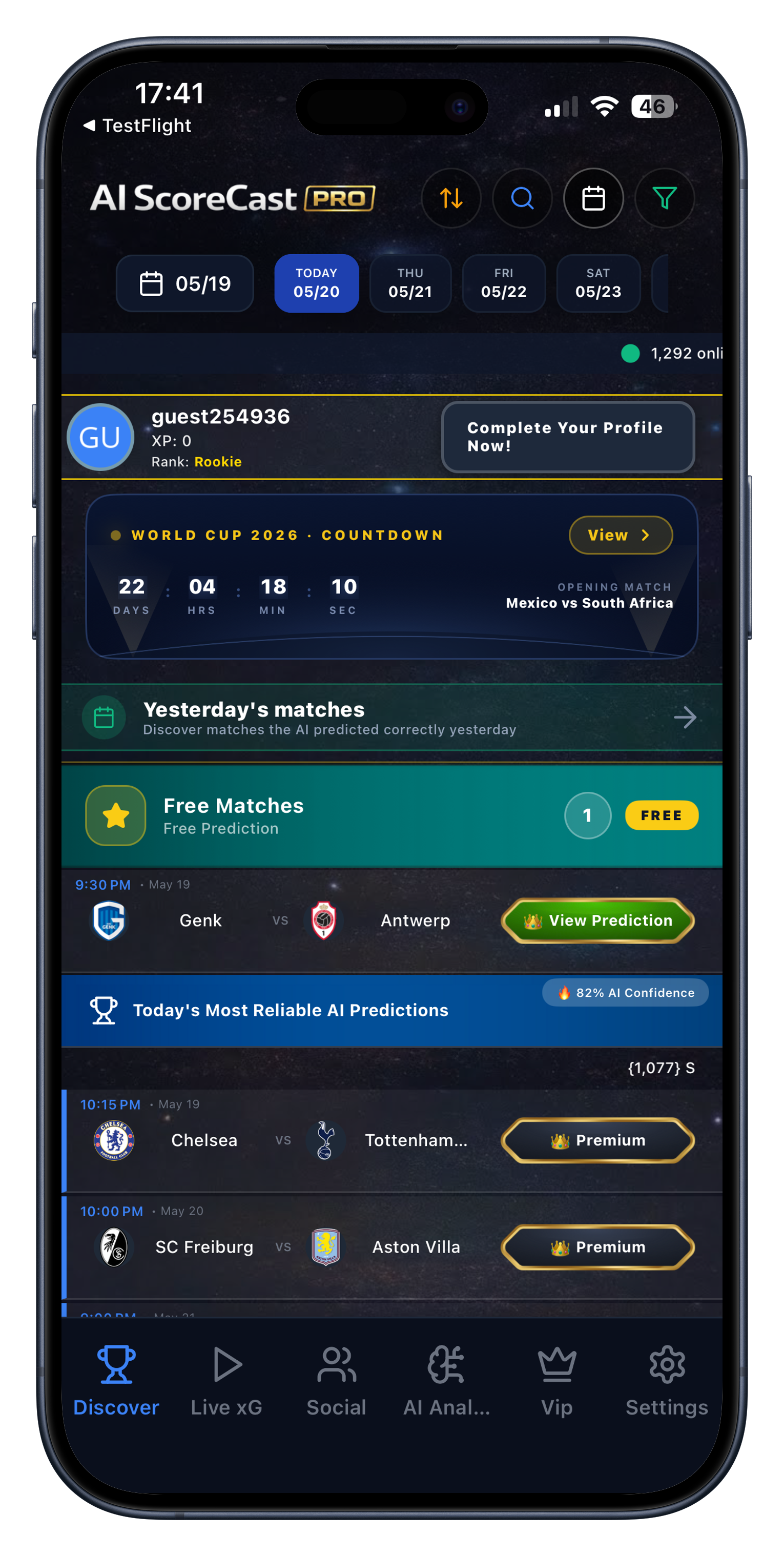 Discover screen